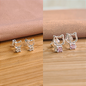 Brincos Gatinho com Zircônia Prata 925 - BPR731