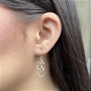 Brincos Espiral Duplo de Gancho Prata 925 - BPR735