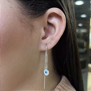 Brincos Costura com Olho Grego Prata 925 - BPR745