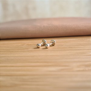 Brincos de Bolinha 2mm Infantil com Tarraxa Baby Prata 925 - BPR747