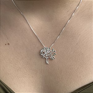 Gargantilha com Pingente Árvore da Vida com Pedras Prata 925 - CPR697