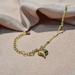 Pulseira Infantil com Corações Lisos Semijoia18k - MP148