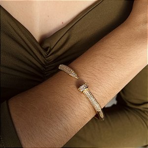 Bracelete Prego Cravejado Semijoia18k - MP494
