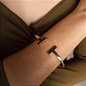 Bracelete em T Ajustável Semijoia 18k - MP490