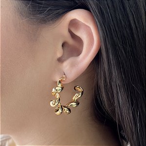Brincos Argolas Espiral Semijoias 18k - MB721