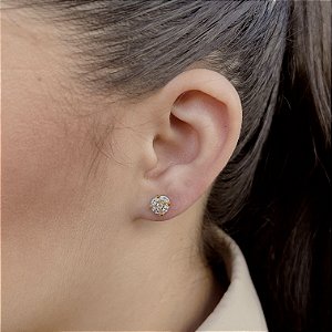 Brincos com Pedras Zircônias Semijoias 18k - MB876