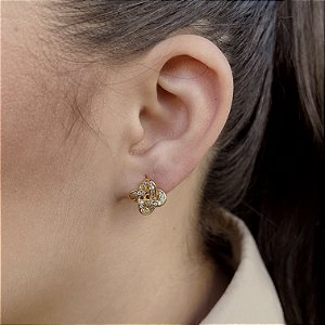 Brincos Cravejados com Zircônias Semijoias 18k - MB872