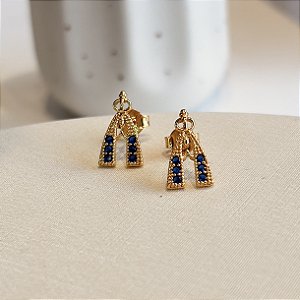 Brincos N.Sra. Aparecida Cravejada Semijoias 18k - MB893