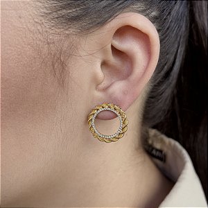 Brincos Modelo Trançado Semijoias 18k - MB862