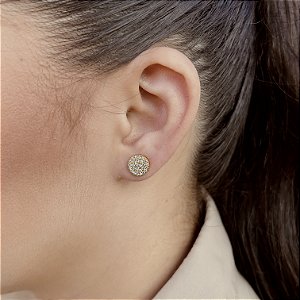 Brincos Cravejado com Zircônias Semijoias 18k - MB896