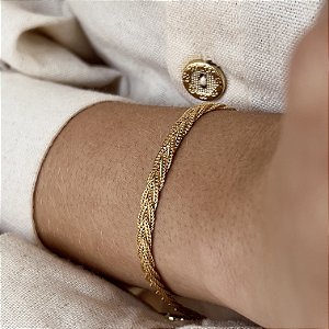 Pulseira Trançada Semijoias 18k - MP532