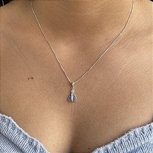 Gargantilha N.Sra Aparecida Cravejada Prata 925 - CPR714