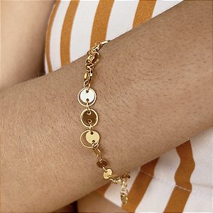Pulseira Elos Redondos Semijoia18k - MP565