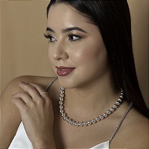 Gargantilha com Bolas Lisas 10mm Prata 925 - CPR722
