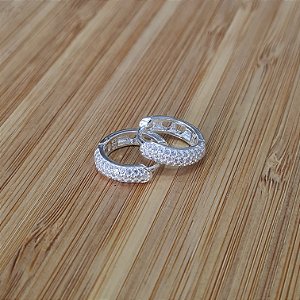 Argolas Cravejadas com Zircônias Prata 925 - 15mm - BPR760