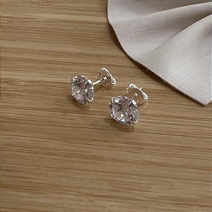 Brincos Redondo Zircônia 8mm Prata 925 - BPR767