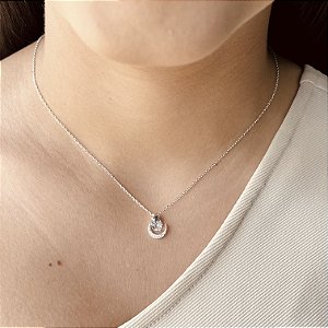 Gargantilha Lua com Zircônia Prata 925 - CPR732