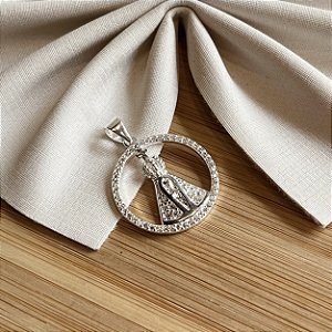 Pingente Nossa Senhora Aparecida Cravejada Prata 925 - PIPR416