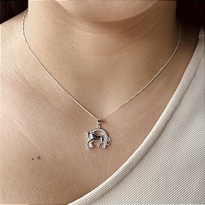 Gargantilha Cavalo na Ferradura Cravejada Prata 925 - CPR738