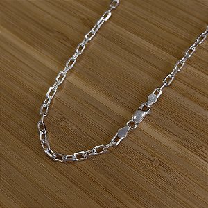 Corrente Masculina Cartier Alongada Prata 925  4x7mm - CPR748