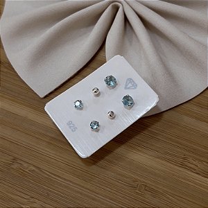 Trio de Brincos Prata 925 - BPR774