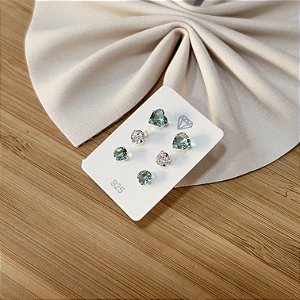 Trio de Brincos Prata 925 - BPR775