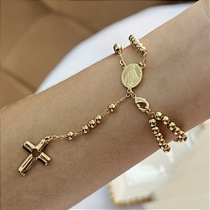 Pulseira Terço N.Sra. das Graças Semijoia 18k - MP602