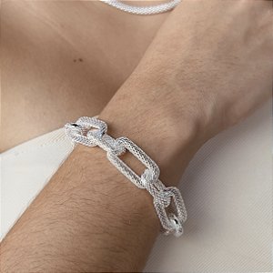 Pulseira com Elos Grandes Prata 925 - PPR528