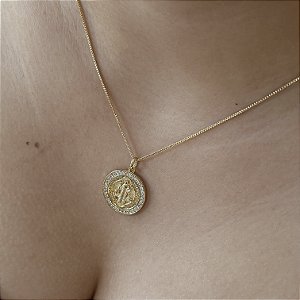 Gargantilha São Bento Cravejado Semijoia 18k -  MC861