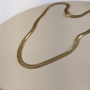 Gargantilha Fio Laminado 5mm Semijoia 18k - MC837