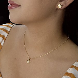 Conjunto Coração com Zircônias Semijoia 18k - MCJ103