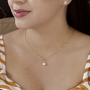 Conjunto Pérola Semijoia 18k - MCJ111