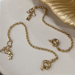 Pulseira Menino e Menina Semijoia 18k - MP700