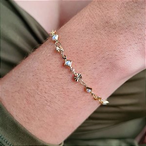 Pulseira com Pérolas Pequenas Semijoia 18k - MP619