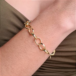 Pulseira Elos com Corrente Veneziana Semijoia 18k - MP655