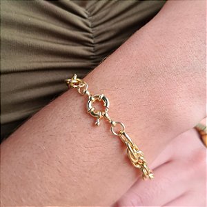 Pulseira com Elos Duplo Semijoia 18k - MP612
