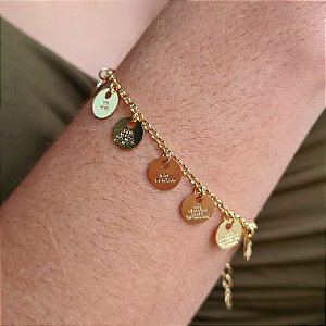 Pulseira com 10 Mandamentos Semijoia 18k - MP646