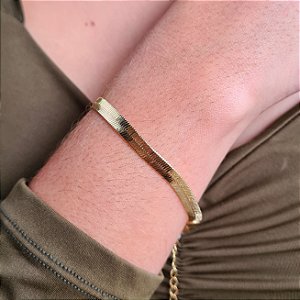 Pulseira Fio Laminado 5mm Semijoia 18k - MP622