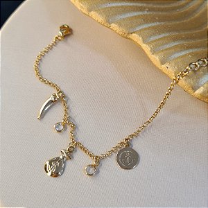 Pulseira com Pingentes Semijoia 18k - MP651