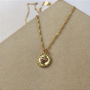 Gargantilha com Pingente do Sagrado Coração Semijoia 18k - MC941