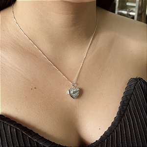 Gargantilha com Pingente Relicário Prata 925 - CPR780