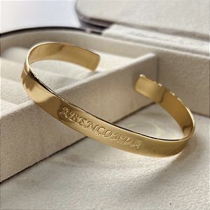 Bracelete Ajustável com Frase Abençoada Semijoia 18k - MP638