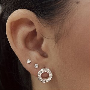Brincos Cravejados com Zircônias Prata 925 - BPR843