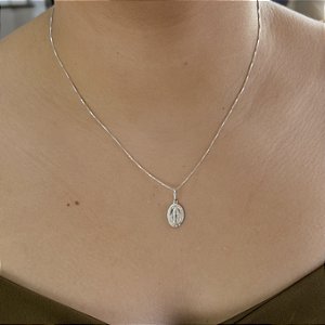 Gargantilha N.Sra das Graças 14mm Prata 925 - CPR789
