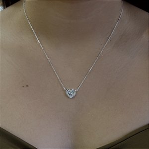 Gargantilha Coração com Zircônias Prata 925 - CPR797