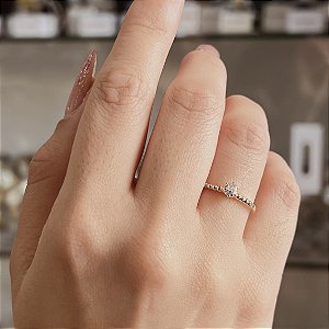 Anel Solitário Semijoia 18k - MA160