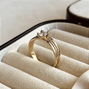 Anel Solitário Semijoia 18k - MA159