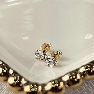 Brincos Redondos com Zircônias Semijoias 18k - MB1181