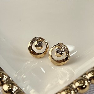 Brincos Espiral com Zircônia Semijoias 18k - MB1207