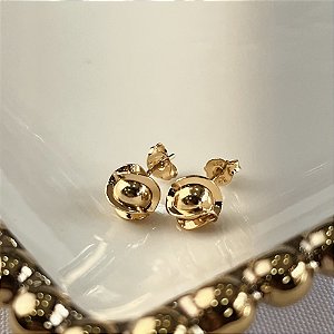 Brincos Bola Trabalhada Semijoias 18k - MB1111